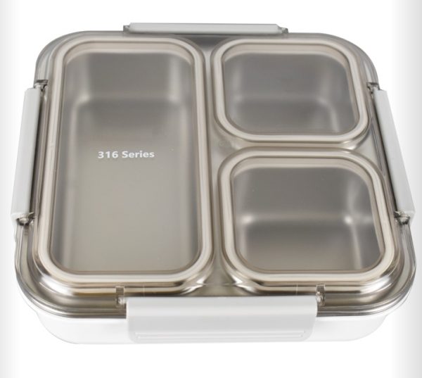 3 compartment 316 Series Stainless Steel Leak-Proof storage Container