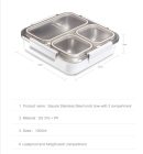 3 Compartment 316 Series Stainless Steel Leak-Proof storage Container