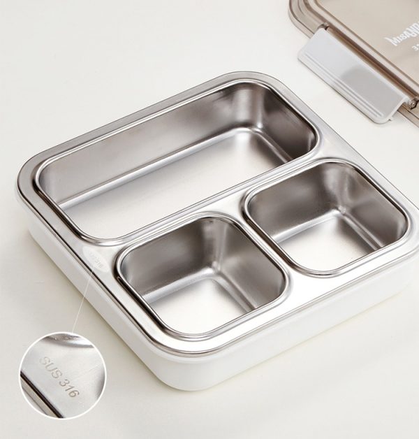 3 Compartment 316 Series Stainless Steel Leak-Proof storage Container