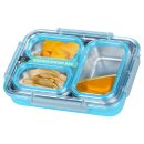 3 Compartments Stainless Steel Leak-Proof Bento Lunch Box 1200ml - Blue