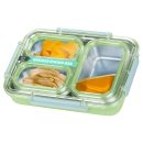 3 Compartments Stainless Steel Leak-Proof Bento Lunch Box 1200ml - Green